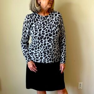 Charter Club 100% Cashmere leopard print sweater
